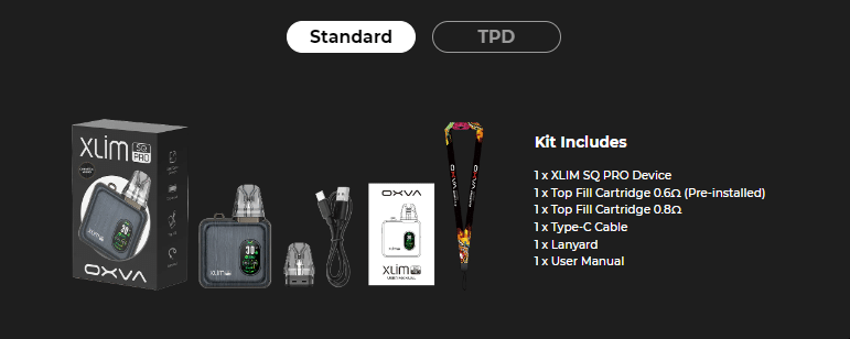 XLIM SQ Pro Package List